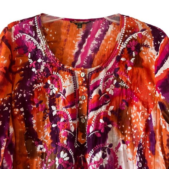 Reba boho abstract colorful tunic top - Picture 5 of 6